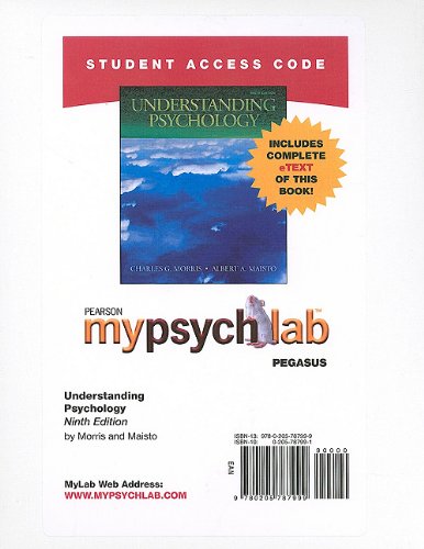 Book Mypsychlab Pegasus With Pearson Etext -- Standalone Access Card -- For Understanding Psychology  (9th Edition) (mypsychlab (access Codes)) free
