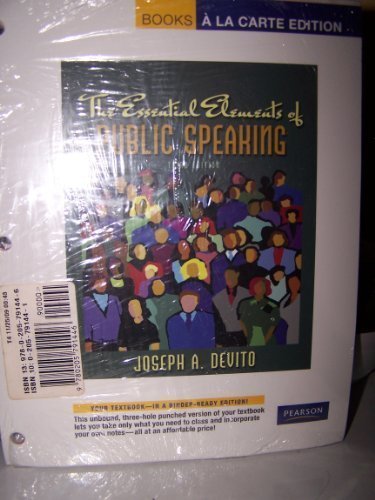 Book The Essential Elements Of Public Speaking (myspeechlab Series) free