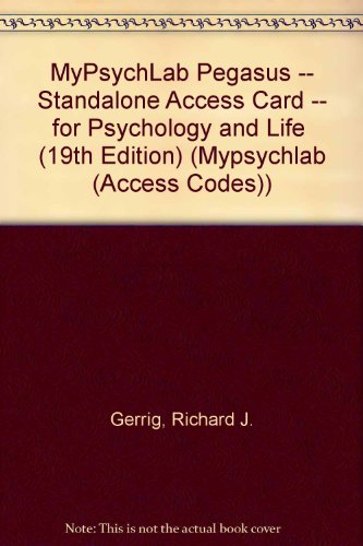 Book Mypsychlab Pegasus -- Standalone Access Card -- For Psychology And Life  (19th Edition) (mypsychlab (access Codes)) free