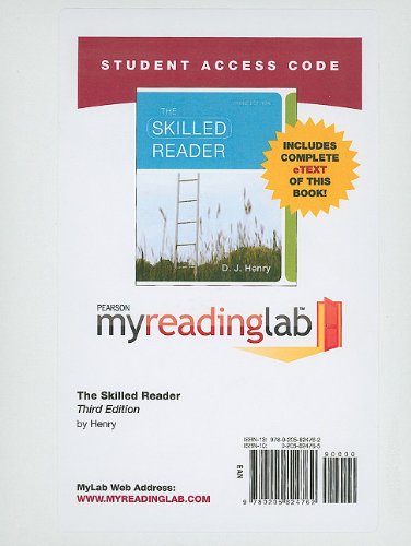 Book Myreadinglab With Pearson Etext -- Standalone Access Card -- For The Skilled Reader  (3rd Edition) (myreadinglab (access Codes)) free