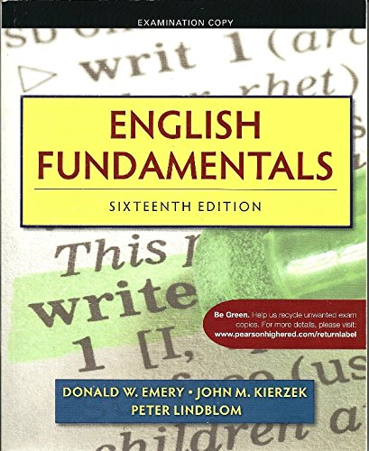 Book English Fundamentals, By Emery, 16th Edition2012 free