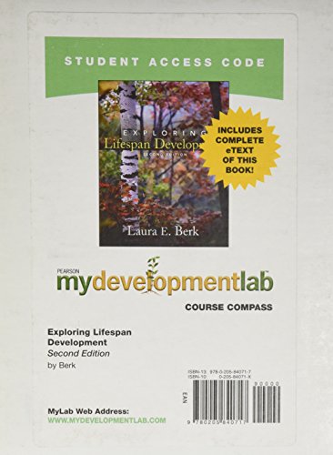 Book MyDevelopmentLab CourseCompass with Pearson eText -- Standalone Access Card -- for Exploring Lifespan Development (2nd Edition) free