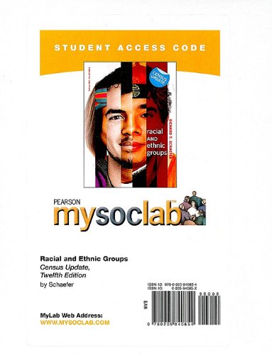 Book Mysoclab Student Access Code Card for Racial and Ethnic Groups Census Update (Standalone) free