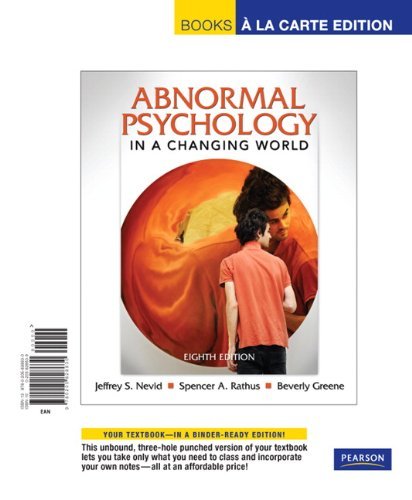 Book Abnormal Psychology in a Changing World: Books a La Carte Edition free
