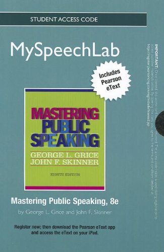 Book Mastering Public Speaking New Myspeechlab With Pearson Etext Standalone Access Card (Myspeechlab (Access Codes)) free