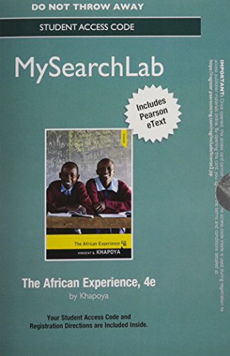 Book MySearchLab with Pearson eText -- Standalone Access card -- for The African Experience (4th Edition) (MySearchLab (Access Codes)) free