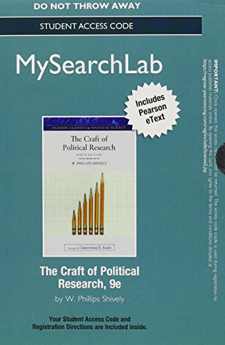 Book Mysearchlab With Pearson Etext -- Standalone Access Card -- For The Craft Of Political Research (9th Edition) free