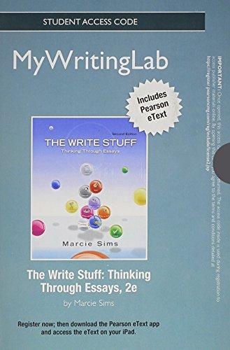 Book The New Mywritinglab With Pearson Etext -- Standalone Access Card - For Write Stuff: Thinking Through Essays (2nd Edition) free