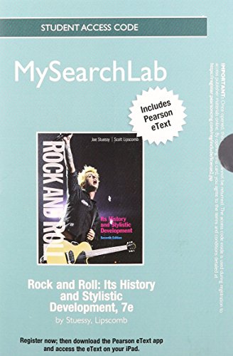 Book Mysearchlab With Pearson Etext -- Standalone Access Card -- For Rock And Roll: Its History And Stylistic Development (7th Edition) free