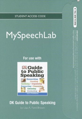 Book NEW MySpeechLab without Pearson eText -- Standalone Access Card -- for DK Guide to Public Speaking free