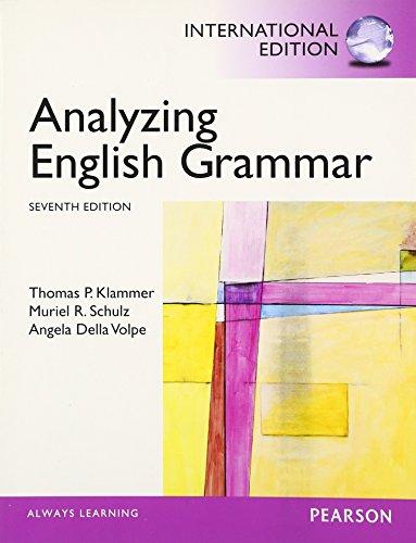 Book Analyzing English Grammar free
