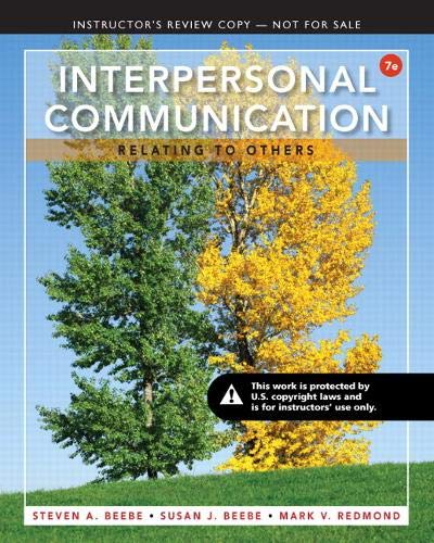 Book Interpersonal Communication: Relating to Others free