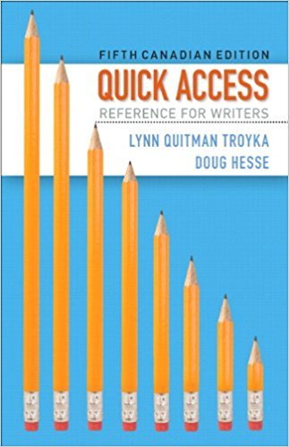 Book Quick Access: Reference for Writers, Fifth Canadian Edition Plus NEW MyWritingLab with Pearson eText -- Access Card Package free