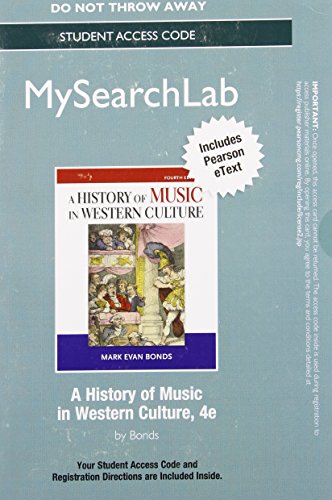 Book History of Music in Western Culture MySearchLab Access Card: With Pearson Etext free