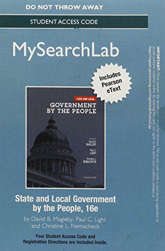 Book MySearchLab with Pearson eText -- Standalone Access Card -- State and Local Government by the People (16th Edition) free