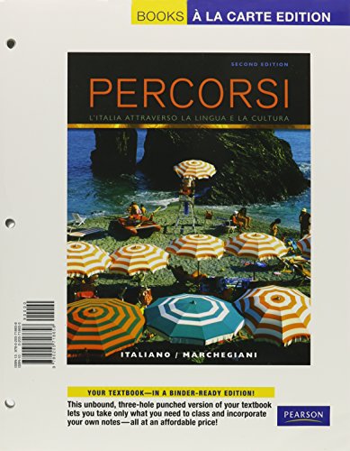 Book Percorsi + Student Activities Manual + Myitalianlab Wth Pearson Etext: L'italia Attraverso La Lingua E La Cultura, Books a La Carte Edition free