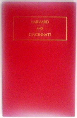 Book Harvard And Cincinnati;: A Century Of Civic Service, free