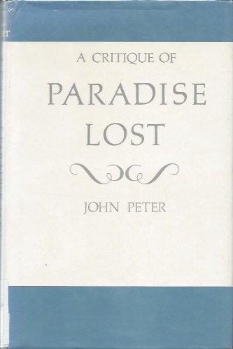 Book A Critique Of Paradise Lost free