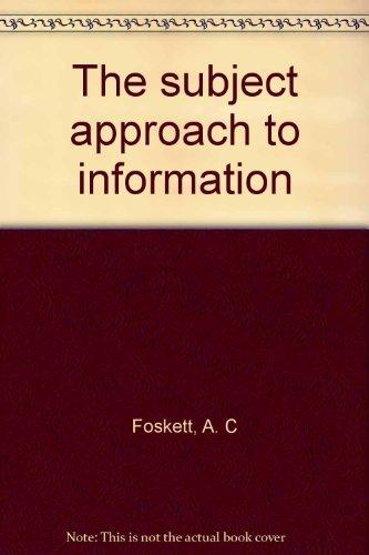 Book The subject approach to information free