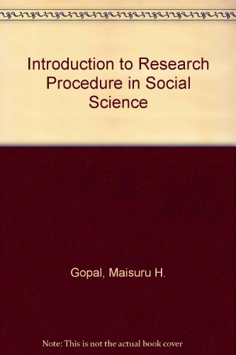Book An introduction to research procedure in social sciences free