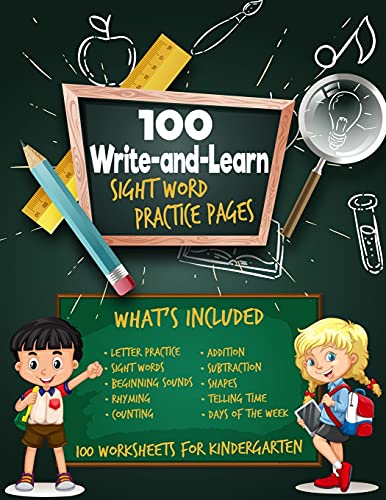 Book 100 Write-and-Learn Sight Word Practice Pages: 100 Worksheets For Kindergarten - Full Of Beautiful Watercolor Illustrations - Letter Practice - Sight ... - Telling Time Days Of The Week and much more free