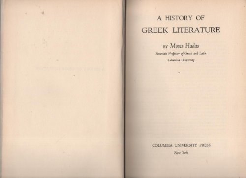 Book History Of Greek Literature free Book History Of Greek Literature free