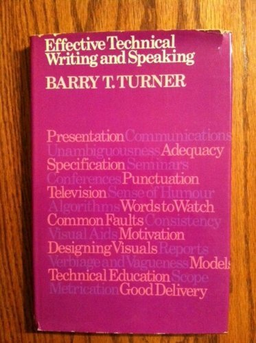 Book Effective Technical Writing And Speaking free