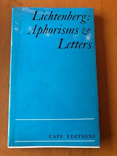 Book Aphorisms And Letters (cape Editions) free