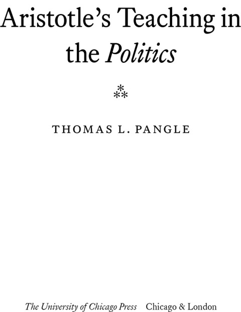 Book Aristotle's Teaching in the "Politics" free