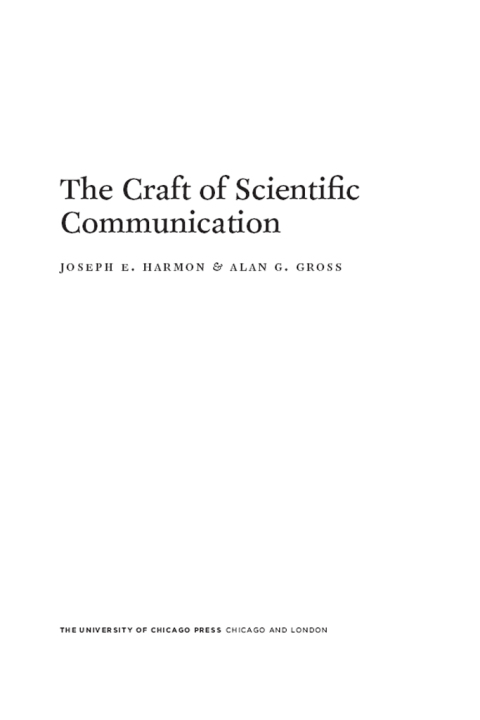 Book The Craft of Scientific Communication (Chicago Guides to Writing, Editing, and Publishing) free
