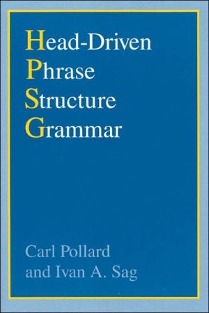 Book Head-Driven Phrase Structure Grammar (Studies in Contemporary Linguistics) free