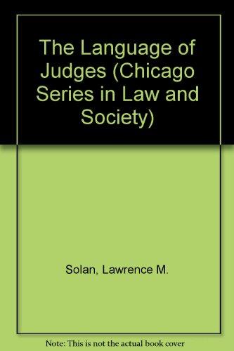 Book The Language of Judges (Chicago Series in Law and Society) free