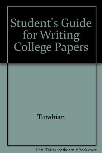 Book Student's Guide for Writing College Papers free