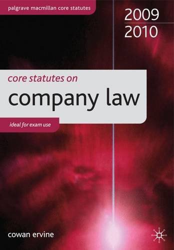 Book Core Statutes On Company Law 2009-2010 (palgrave Core Statutes) free
