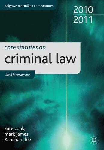 Book Core Statutes on Criminal Law 2010-11 (Palgrave Core Statutes) free