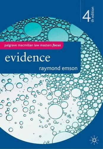 Book Evidence (Palgrave Macmillan Law Masters) free