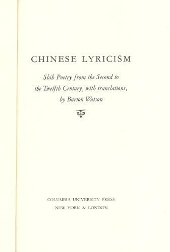 Book Chinese lyricism;: Shih poetry from the second to the twelfth century, (Companions to Asian studies) free