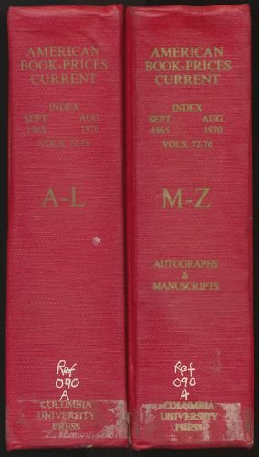 Book American Book Prices Current: Index: 1965-70 free