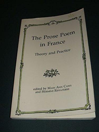 Book The Prose Poem In France: Theory And Practice free