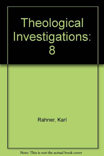Book Theological Investigations: 8 [import] [hardcover] By Rahner, Karl free
