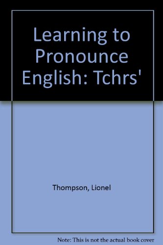 Book Learning To Pronounce English: Tchrs' free