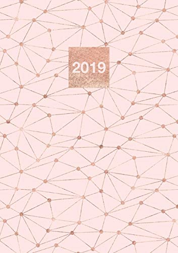 Book 2019: A5 Diary Planner Journal | WO2P Week on 2 Pages Horizontal Layout | Geometric Rose Gold Design free