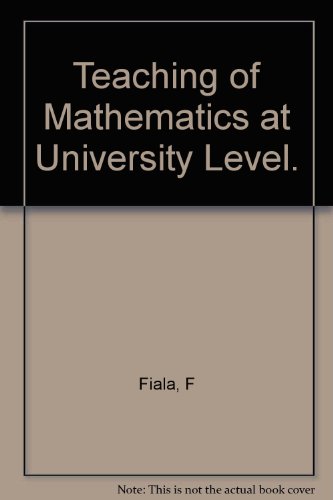 Book The teaching of mathematics at university level (Education in Europe, section 1: Higher education and research) free