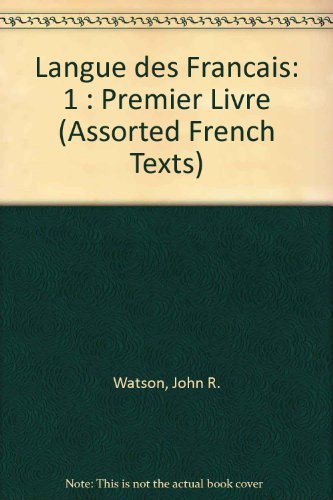 Book Langue Des Francais (bk. 1) free