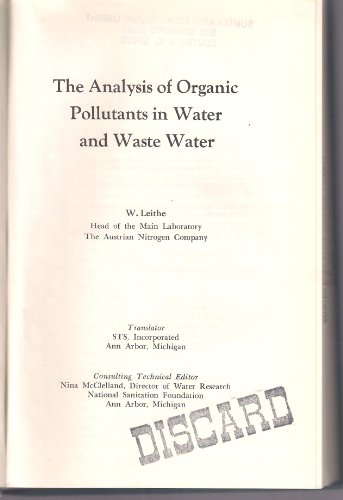 Book The analysis of organic pollutants in water and waste water free