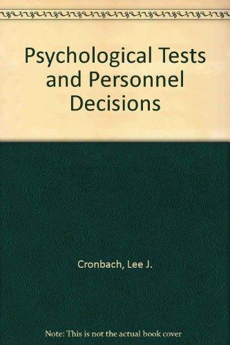 Book Psychological Tests and Personnel Decisions free