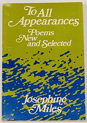Book To all appearances;: Poems new and selected free