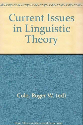 Book Current Issues in Linguistic Theory free