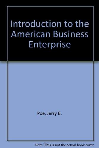 Book An Introduction To The American Business Enterprise free