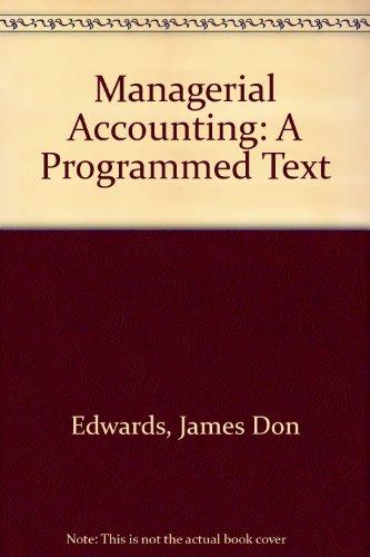 Book Managerial Accounting: A Programmed Text free